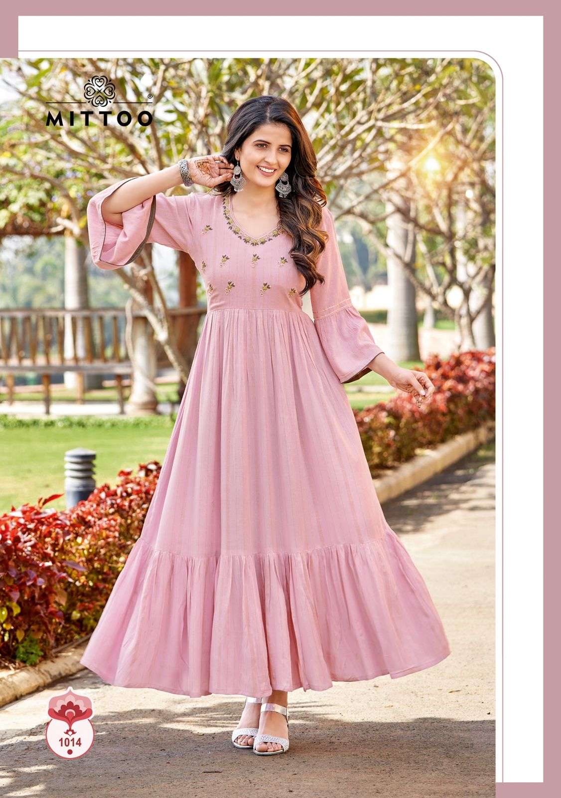 PAKHI BY MITTOO BEAUTIFUL STYLISH FANCY COLORFUL CASUAL WEAR & ETHNIC WEAR RAYON EMBROIDERED GOWNS AT WHOLESALE PRICE