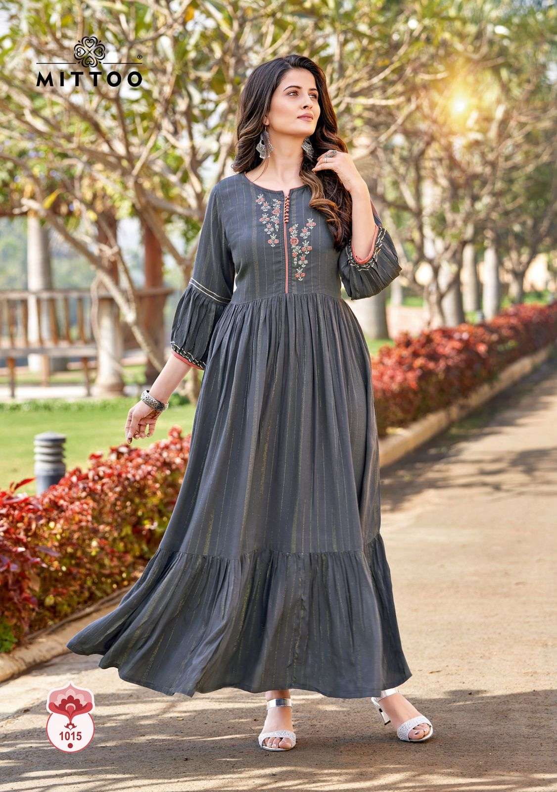 PAKHI BY MITTOO BEAUTIFUL STYLISH FANCY COLORFUL CASUAL WEAR & ETHNIC WEAR RAYON EMBROIDERED GOWNS AT WHOLESALE PRICE