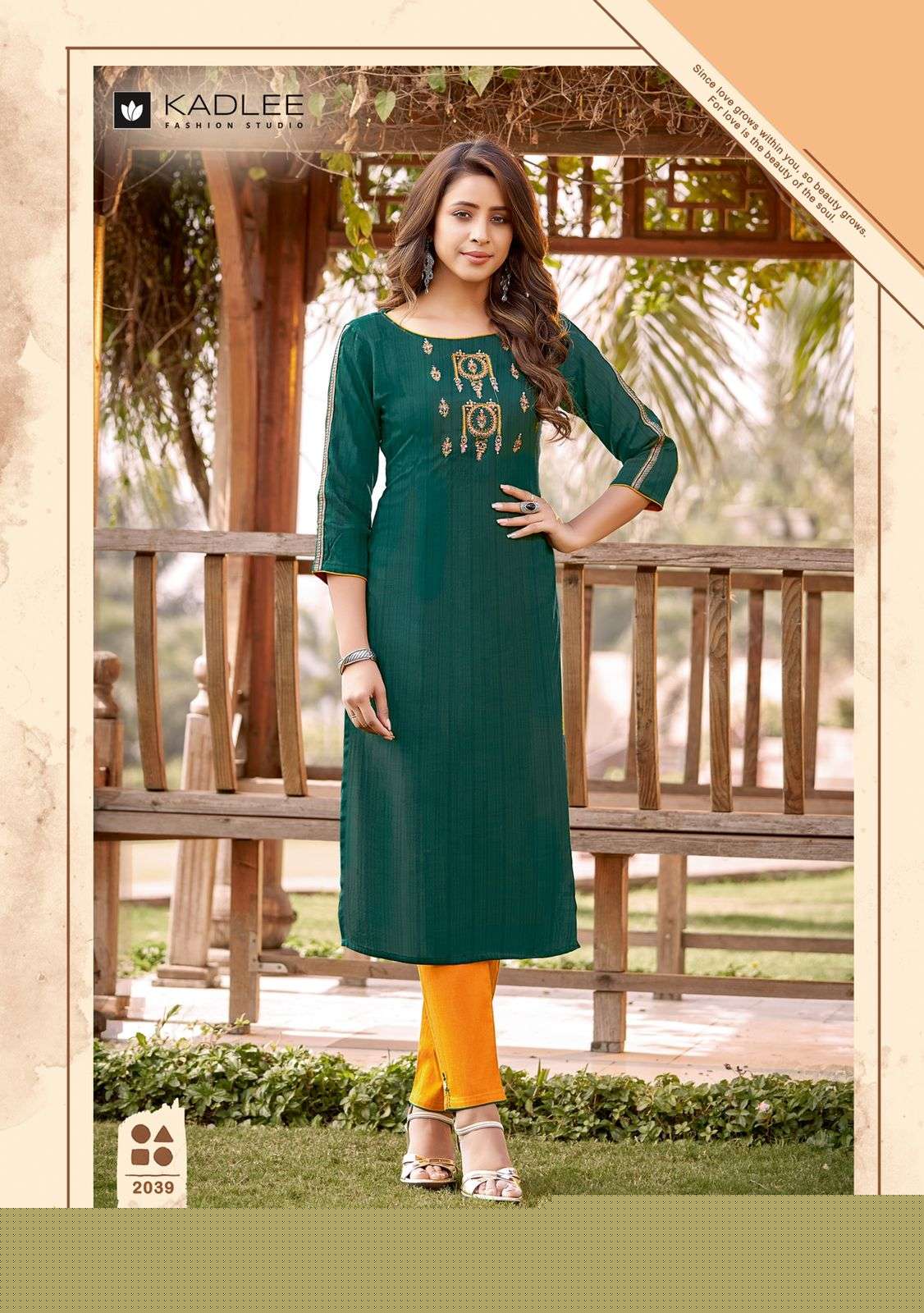 SHALINI VOL-4 BY KADLEE 2037 TO 2041 SERIES DESIGNER STYLISH FANCY COLORFUL BEAUTIFUL PARTY WEAR & ETHNIC WEAR COLLECTION NYLON VISCOSE KURTIS WITH BOTTOM AT WHOLESALE PRICE