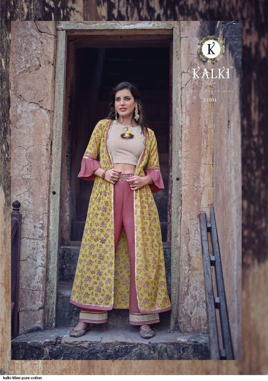 Titlee By Kalki 11001 To 11005 Series Designer Stylish Fancy Colorful Beautiful Party Wear & Ethnic Wear Collection Cotton Print Tops With Bottom At Wholesale Price