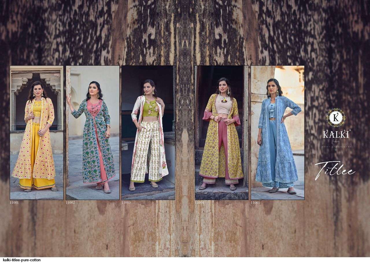 Titlee By Kalki 11001 To 11005 Series Designer Stylish Fancy Colorful Beautiful Party Wear & Ethnic Wear Collection Cotton Print Tops With Bottom At Wholesale Price