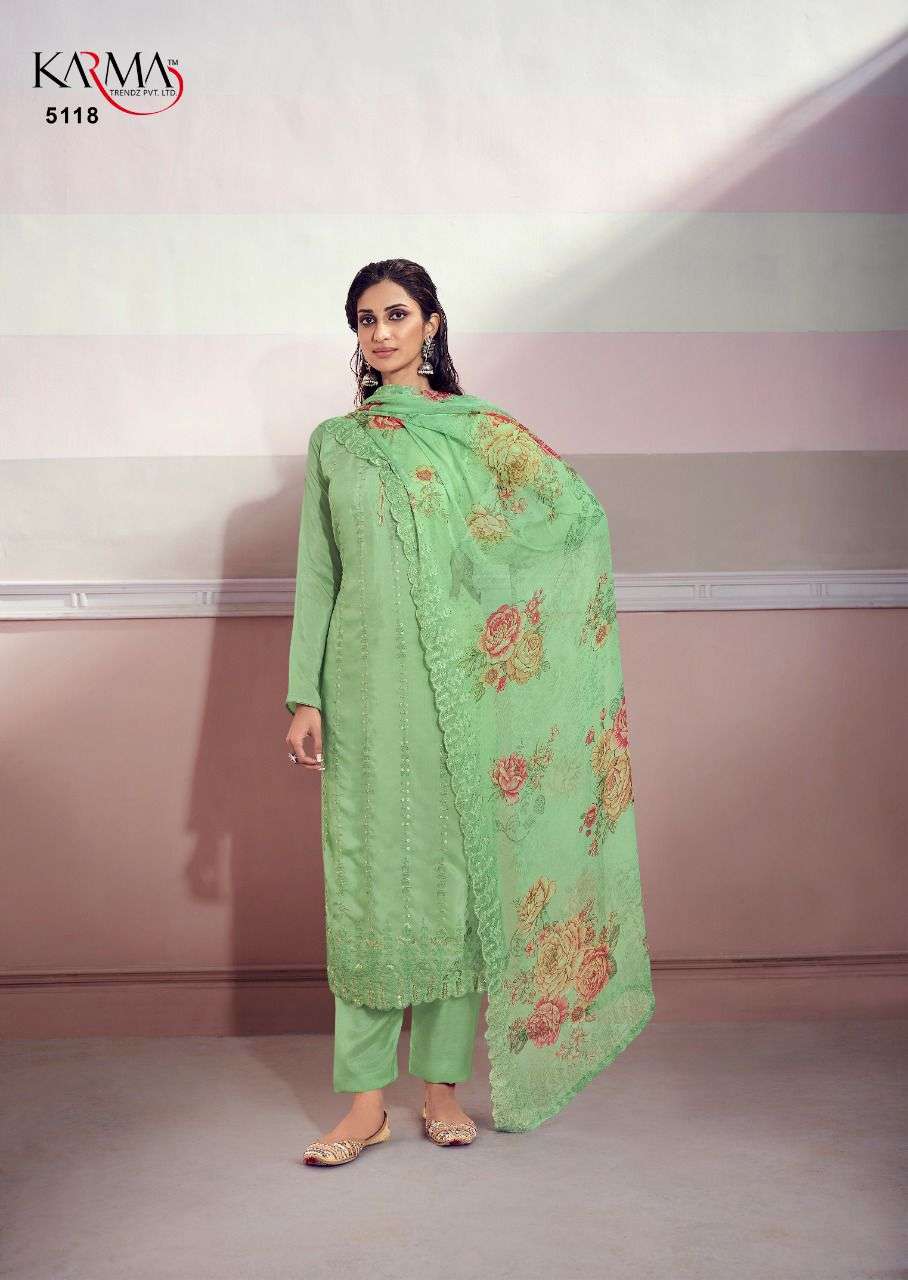 MEHRAM VOL-5 BY KARMA TRENDZ 5112 TO 5118 SERIES BEAUTIFUL SUITS COLORFUL STYLISH FANCY CASUAL WEAR & ETHNIC WEAR PURE MUSLIN EMBROIDERED DRESSES AT WHOLESALE PRICE