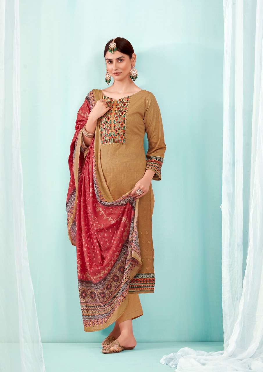 NAISHAA BY YASHIKA TRENDS 1001 TO 1008 SERIES BEAUTIFUL SUITS COLORFUL STYLISH FANCY CASUAL WEAR & ETHNIC WEAR HEAVY COTTON PRINT DRESSES AT WHOLESALE PRICE