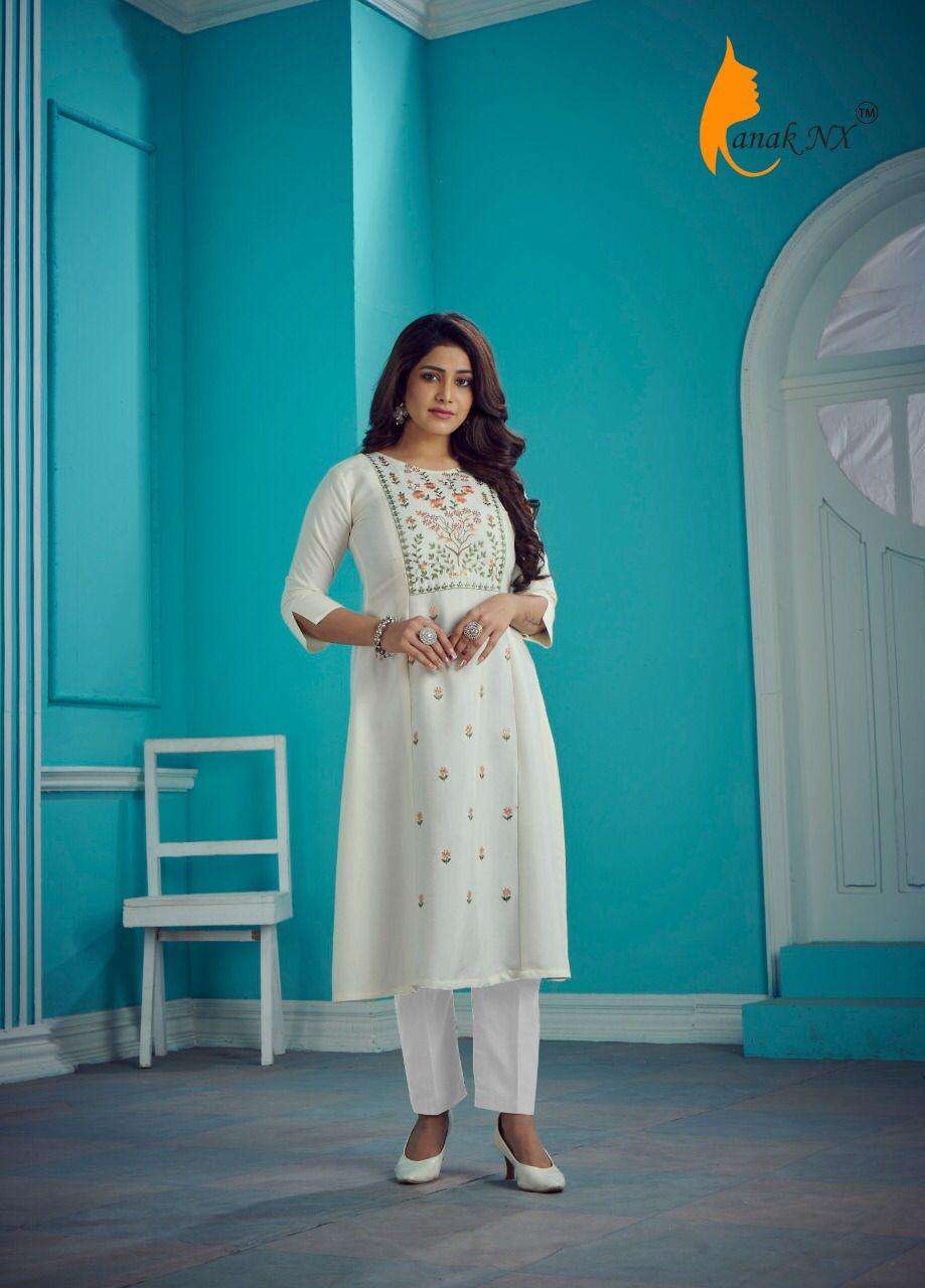 MANNAT BY KANAK NX 1004-A TO 1004-D SERIES DESIGNER STYLISH FANCY COLORFUL BEAUTIFUL PARTY WEAR & ETHNIC WEAR COLLECTION VISCOSE SLUB KURTIS AT WHOLESALE PRICE