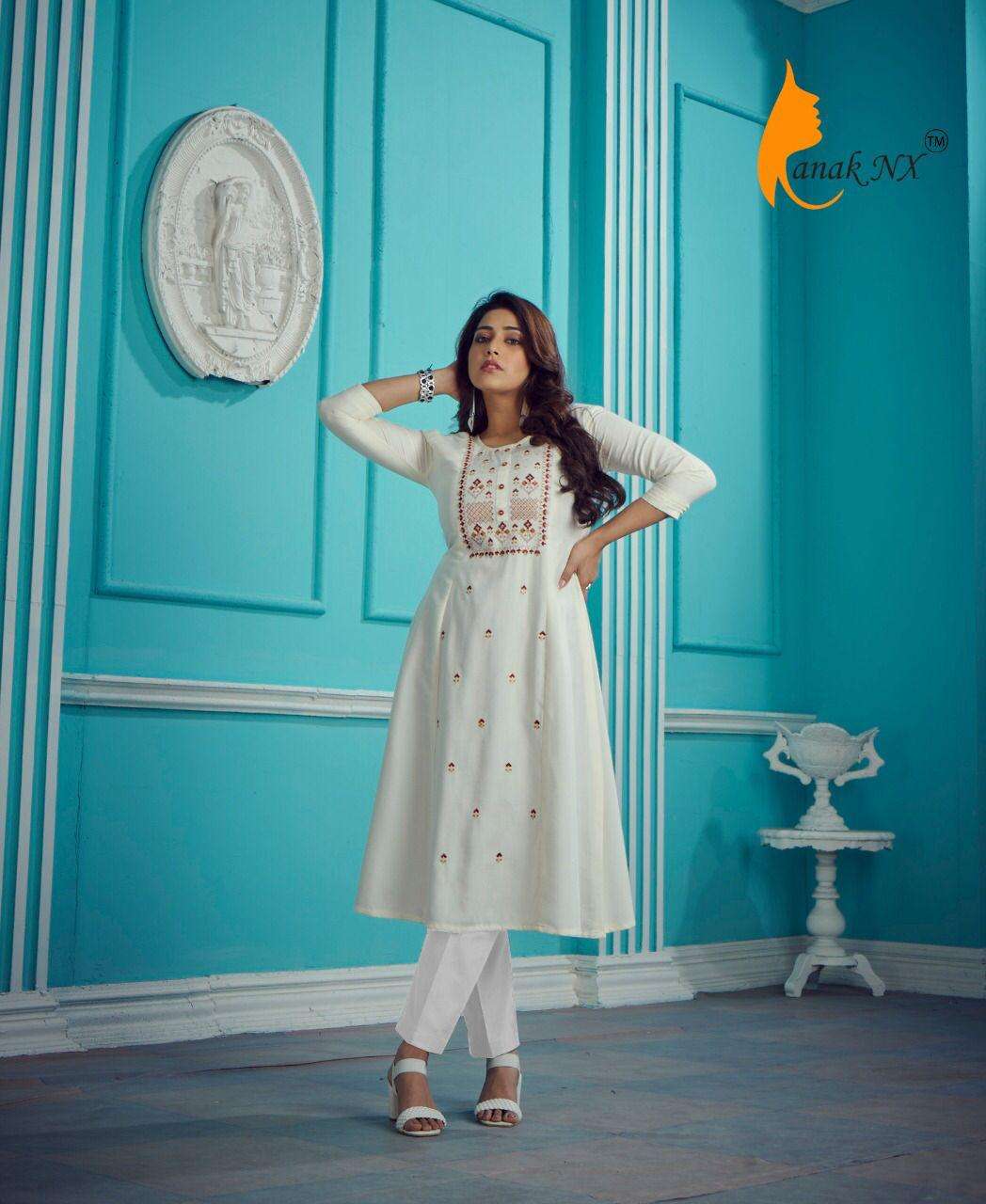 MANNAT BY KANAK NX 1004-A TO 1004-D SERIES DESIGNER STYLISH FANCY COLORFUL BEAUTIFUL PARTY WEAR & ETHNIC WEAR COLLECTION VISCOSE SLUB KURTIS AT WHOLESALE PRICE