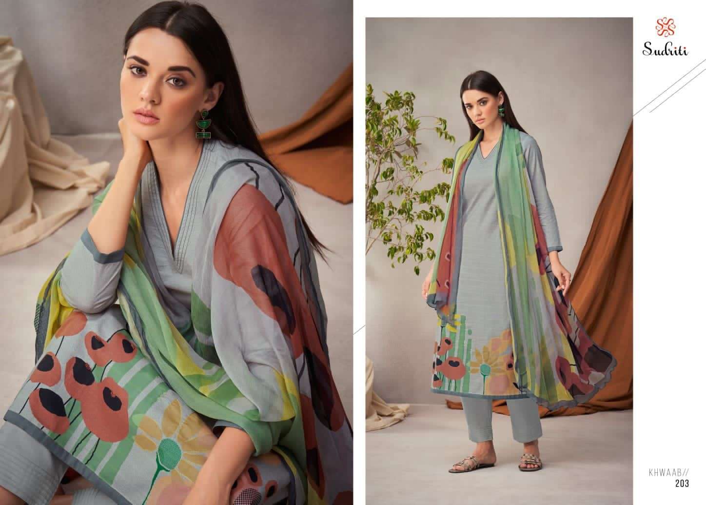 Khwaab By Sudriti Beautiful Suits Colorful Stylish Fancy Casual Wear & Ethnic Wear Pure Cotton Print Dresses At Wholesale Price