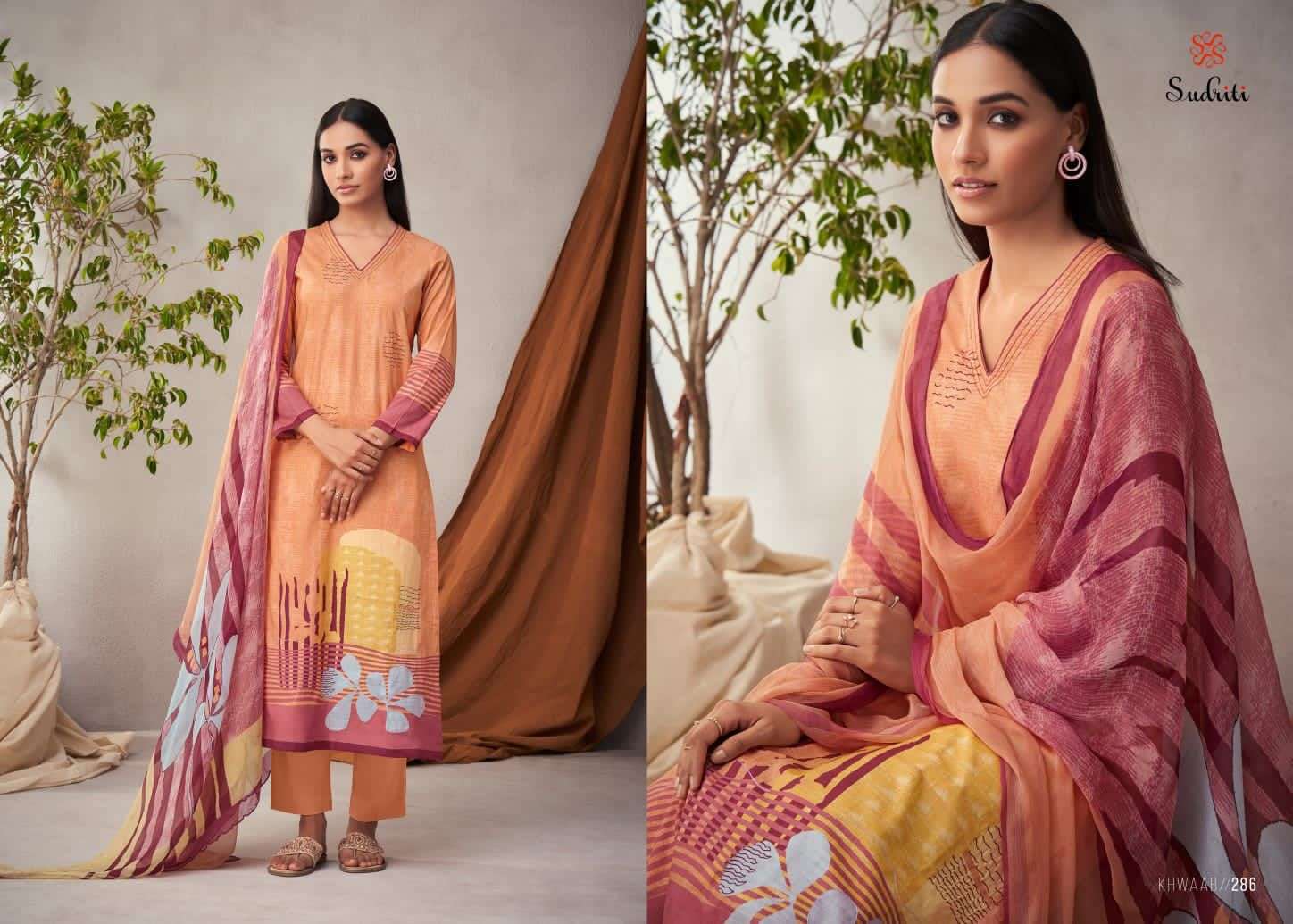 Khwaab By Sudriti Beautiful Suits Colorful Stylish Fancy Casual Wear & Ethnic Wear Pure Cotton Print Dresses At Wholesale Price