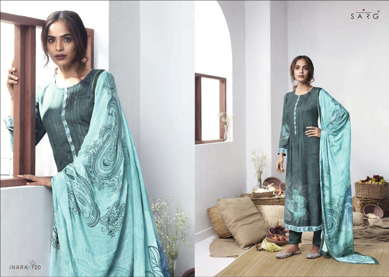 INARA BY SARG BEAUTIFUL STYLISH SUITS FANCY COLORFUL CASUAL WEAR & ETHNIC WEAR & READY TO WEAR PURE COTTON DRESSES AT WHOLESALE PRICE