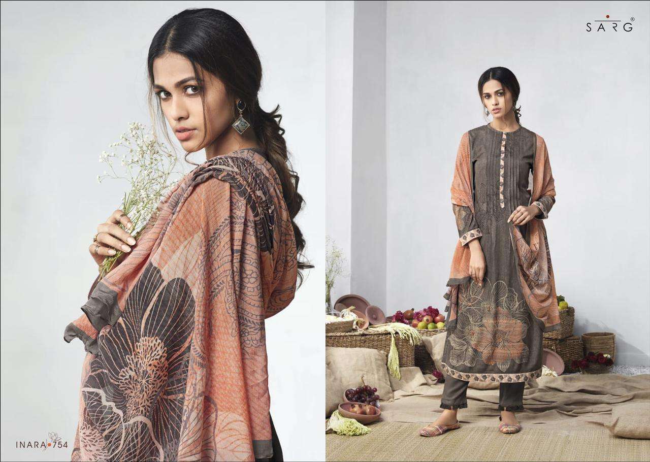 INARA BY SARG BEAUTIFUL STYLISH SUITS FANCY COLORFUL CASUAL WEAR & ETHNIC WEAR & READY TO WEAR PURE COTTON DRESSES AT WHOLESALE PRICE
