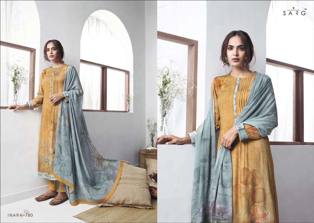 INARA BY SARG BEAUTIFUL STYLISH SUITS FANCY COLORFUL CASUAL WEAR & ETHNIC WEAR & READY TO WEAR PURE COTTON DRESSES AT WHOLESALE PRICE