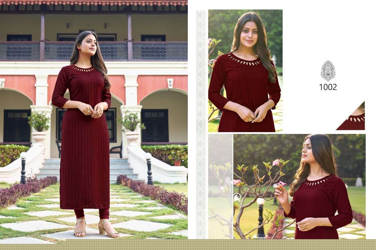 VELVET BY HARIYAALI 1001 TO 1007 SERIES DESIGNER STYLISH FANCY COLORFUL BEAUTIFUL PARTY WEAR & ETHNIC WEAR COLLECTION RAYON KURTIS AT WHOLESALE PRICE