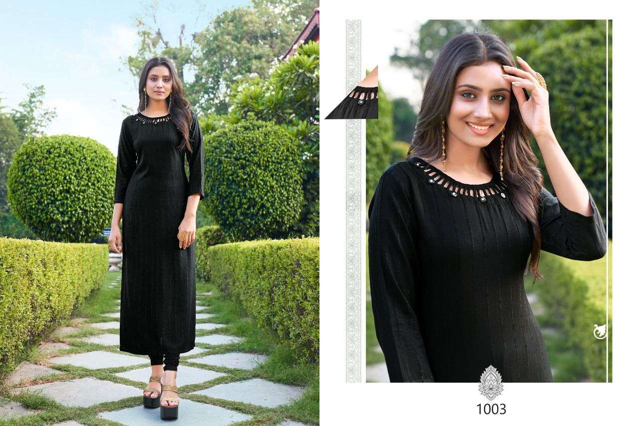 VELVET BY HARIYAALI 1001 TO 1007 SERIES DESIGNER STYLISH FANCY COLORFUL BEAUTIFUL PARTY WEAR & ETHNIC WEAR COLLECTION RAYON KURTIS AT WHOLESALE PRICE