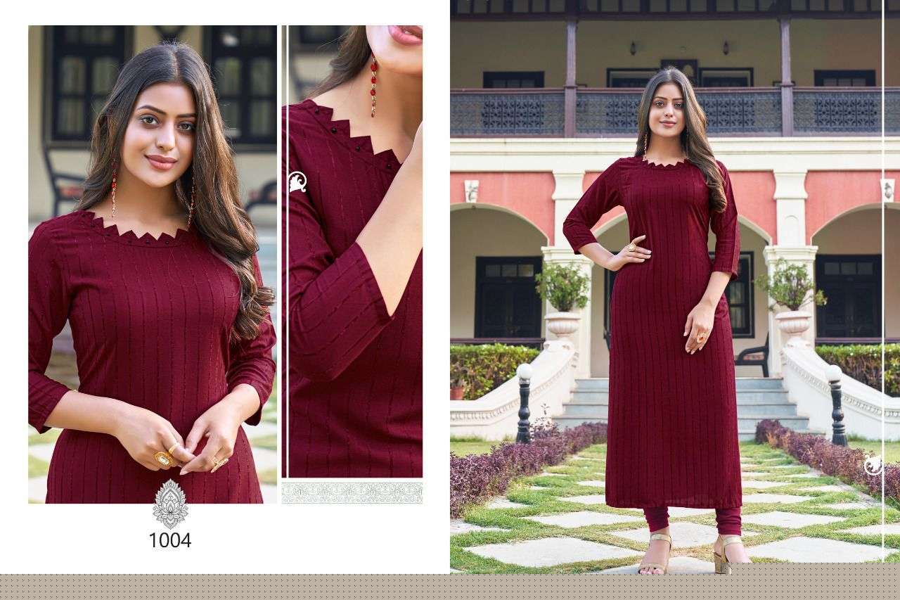 VELVET BY HARIYAALI 1001 TO 1007 SERIES DESIGNER STYLISH FANCY COLORFUL BEAUTIFUL PARTY WEAR & ETHNIC WEAR COLLECTION RAYON KURTIS AT WHOLESALE PRICE