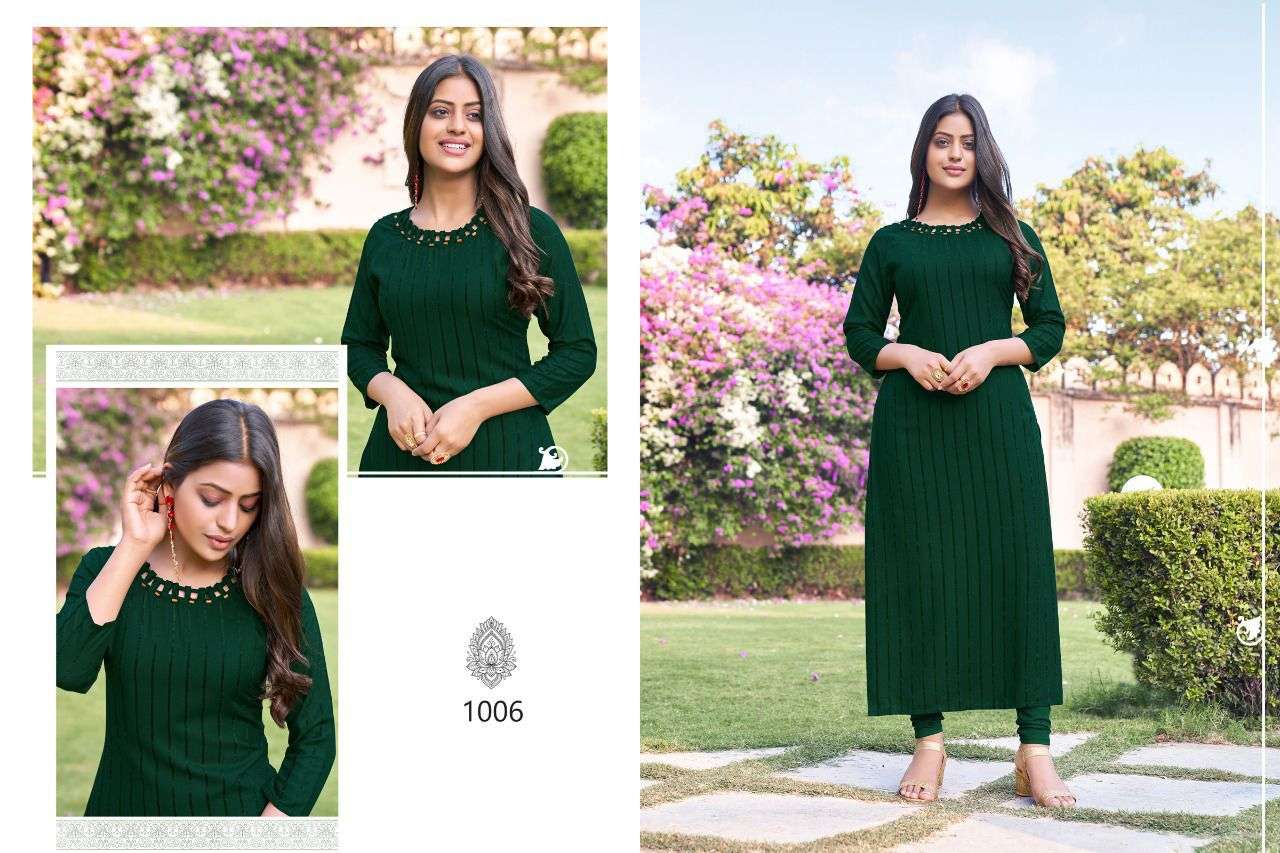 VELVET BY HARIYAALI 1001 TO 1007 SERIES DESIGNER STYLISH FANCY COLORFUL BEAUTIFUL PARTY WEAR & ETHNIC WEAR COLLECTION RAYON KURTIS AT WHOLESALE PRICE