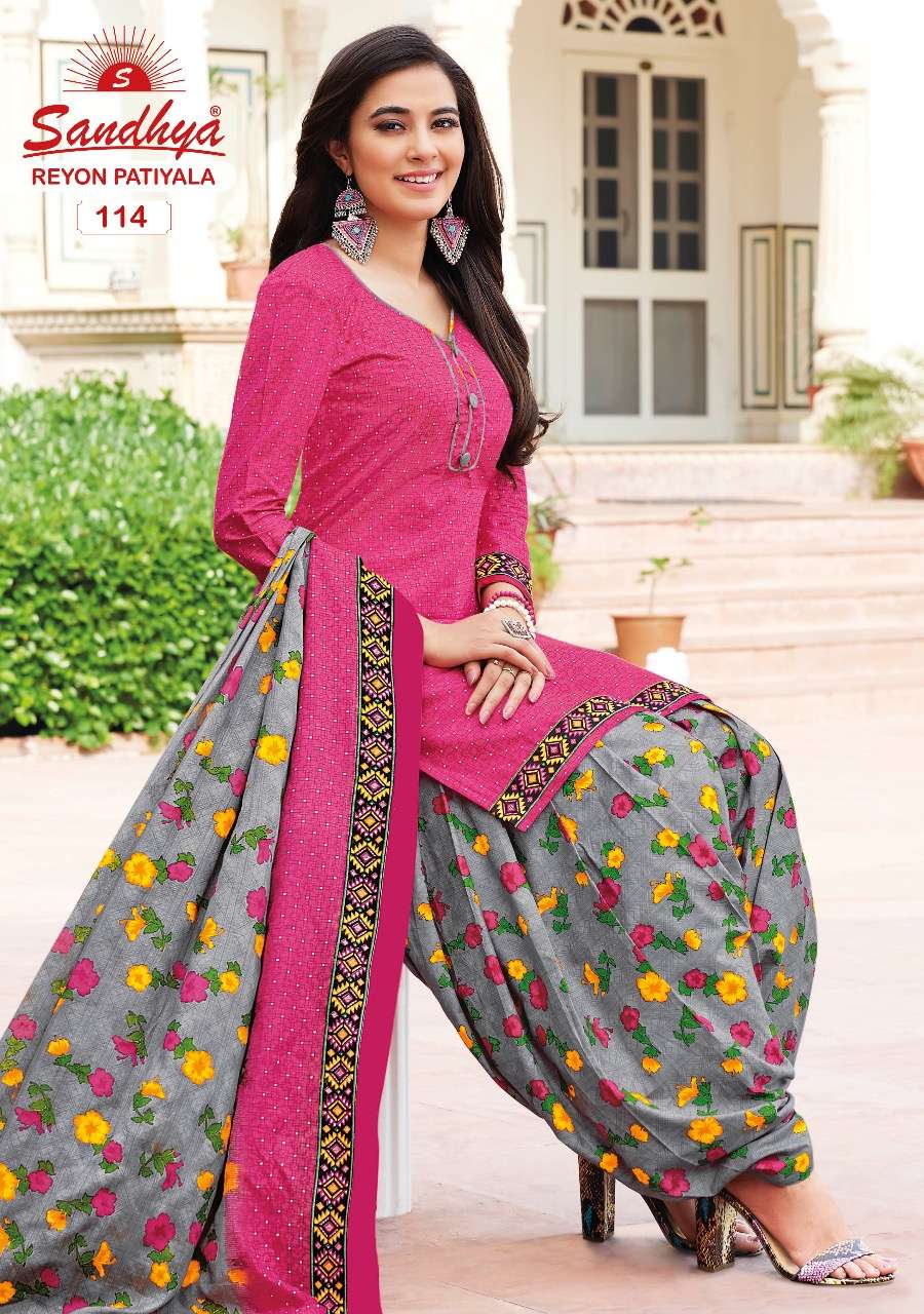 REYON PATIYALA VOL-1 BY SANDHYA 108 TO 122 SERIES BEAUTIFUL SUITS COLORFUL STYLISH FANCY CASUAL WEAR & ETHNIC WEAR RAYON PRINT DRESSES AT WHOLESALE PRICE