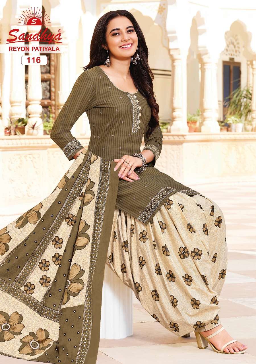 REYON PATIYALA VOL-1 BY SANDHYA 108 TO 122 SERIES BEAUTIFUL SUITS COLORFUL STYLISH FANCY CASUAL WEAR & ETHNIC WEAR RAYON PRINT DRESSES AT WHOLESALE PRICE