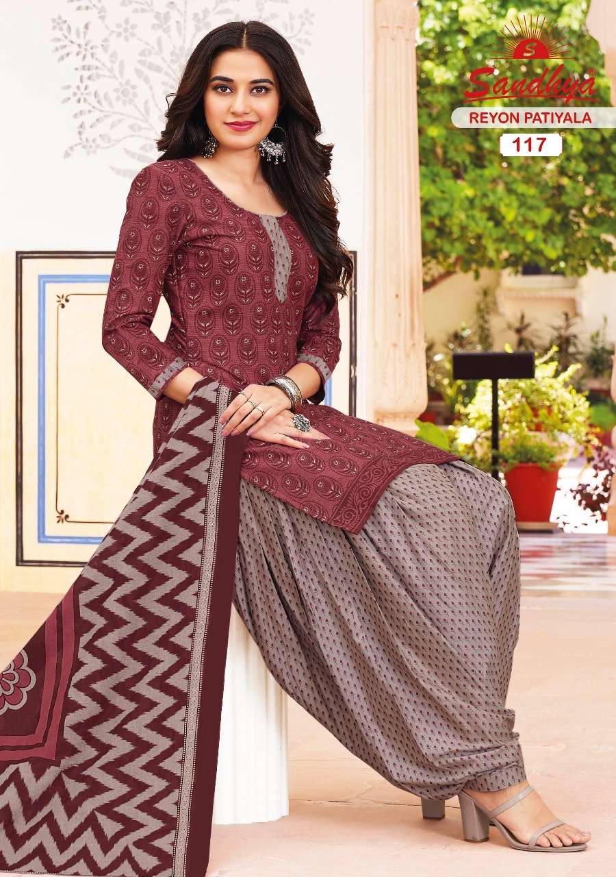 REYON PATIYALA VOL-1 BY SANDHYA 108 TO 122 SERIES BEAUTIFUL SUITS COLORFUL STYLISH FANCY CASUAL WEAR & ETHNIC WEAR RAYON PRINT DRESSES AT WHOLESALE PRICE