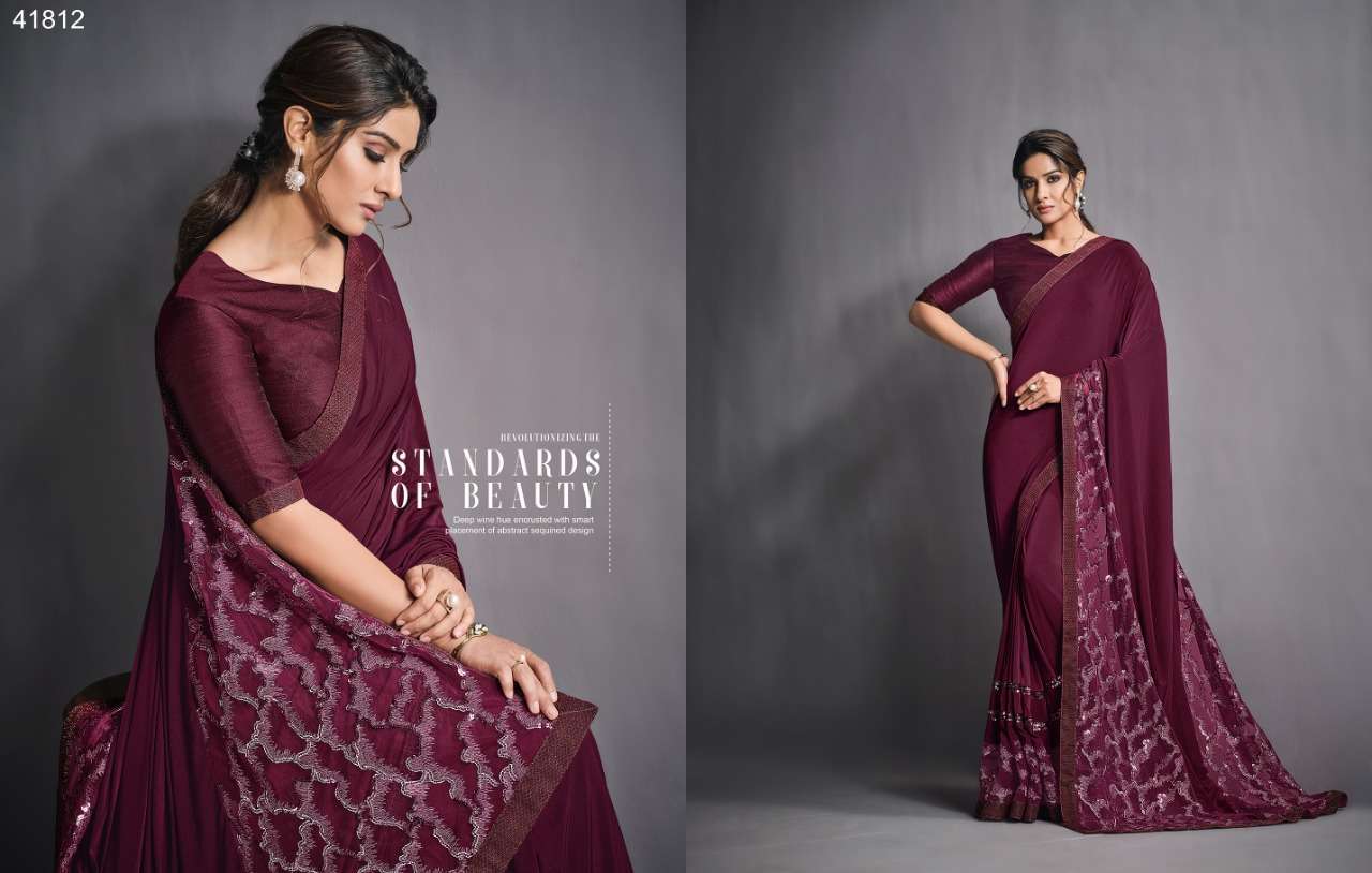 EILEEN BY MAHOTSAV 41805 TO 41819 SERIES INDIAN TRADITIONAL WEAR COLLECTION BEAUTIFUL STYLISH FANCY COLORFUL PARTY WEAR & OCCASIONAL WEAR LYCRA/NET SAREES AT WHOLESALE PRICE