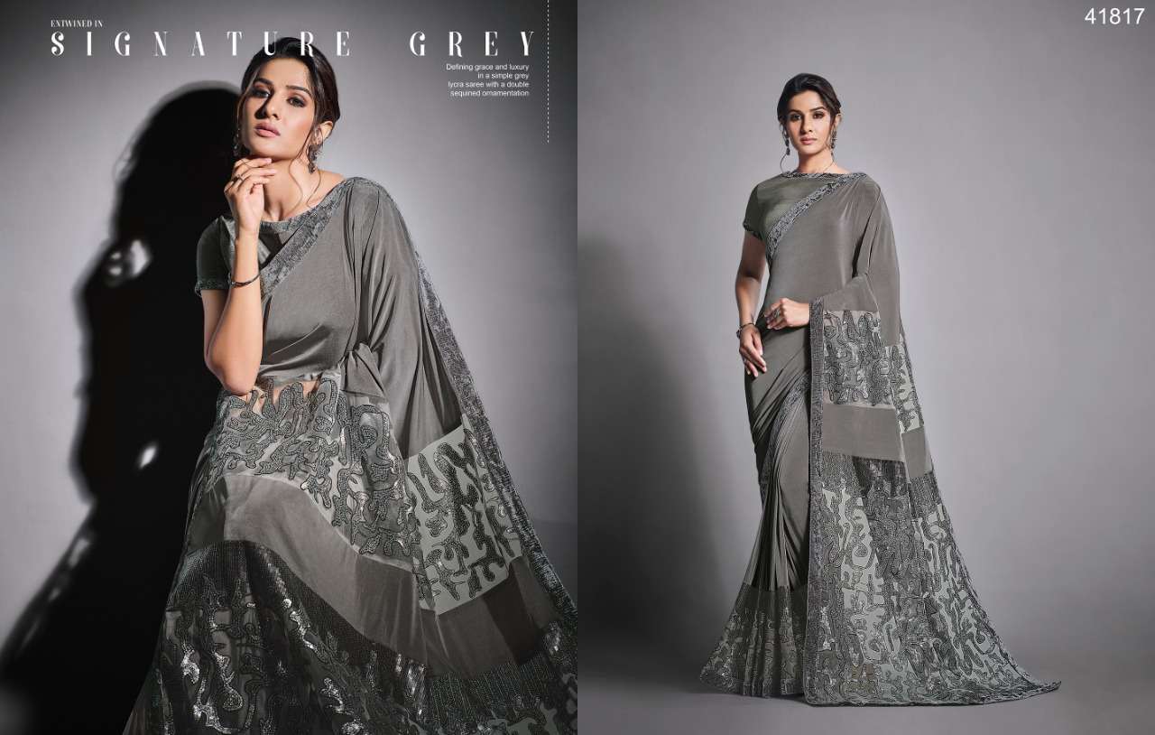 EILEEN BY MAHOTSAV 41805 TO 41819 SERIES INDIAN TRADITIONAL WEAR COLLECTION BEAUTIFUL STYLISH FANCY COLORFUL PARTY WEAR & OCCASIONAL WEAR LYCRA/NET SAREES AT WHOLESALE PRICE