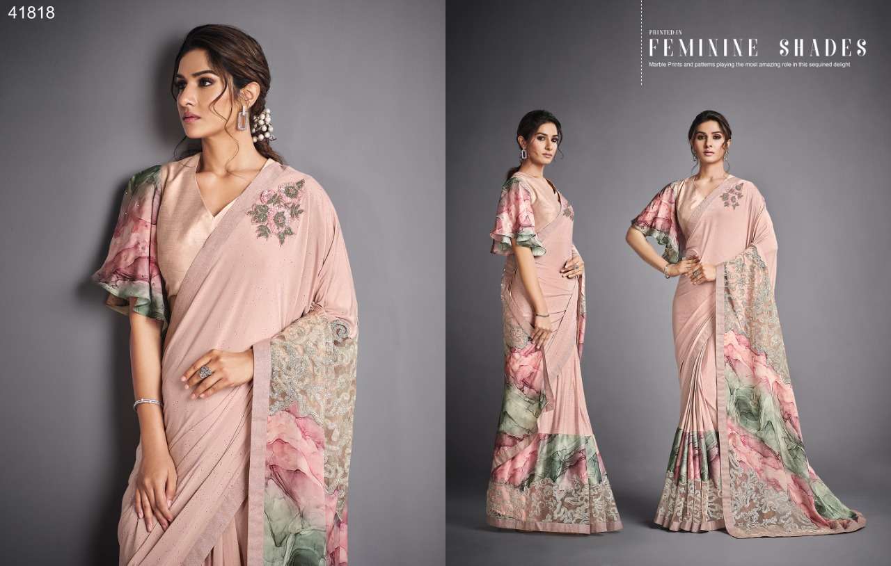 EILEEN BY MAHOTSAV 41805 TO 41819 SERIES INDIAN TRADITIONAL WEAR COLLECTION BEAUTIFUL STYLISH FANCY COLORFUL PARTY WEAR & OCCASIONAL WEAR LYCRA/NET SAREES AT WHOLESALE PRICE