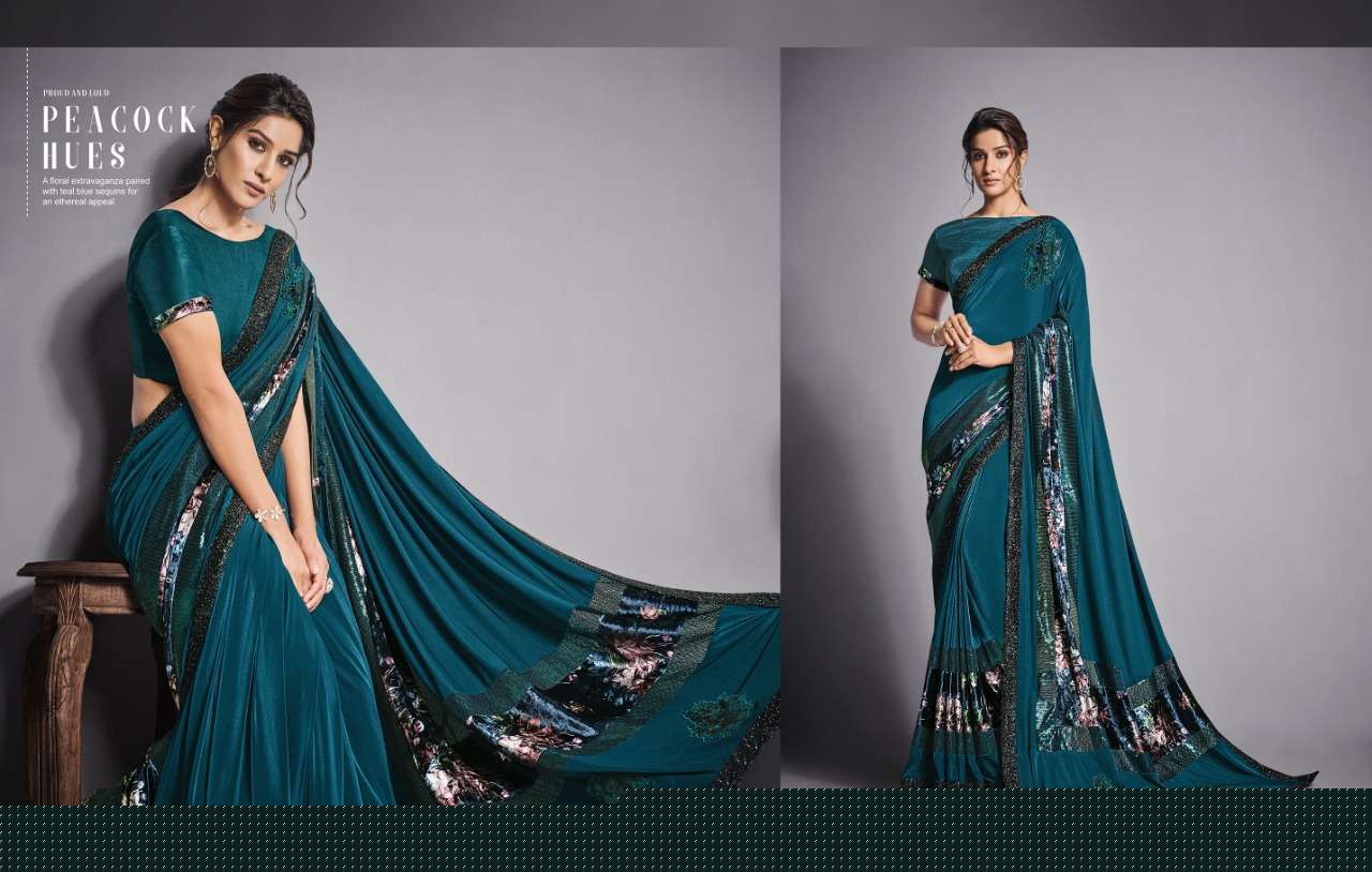 EILEEN BY MAHOTSAV 41805 TO 41819 SERIES INDIAN TRADITIONAL WEAR COLLECTION BEAUTIFUL STYLISH FANCY COLORFUL PARTY WEAR & OCCASIONAL WEAR LYCRA/NET SAREES AT WHOLESALE PRICE