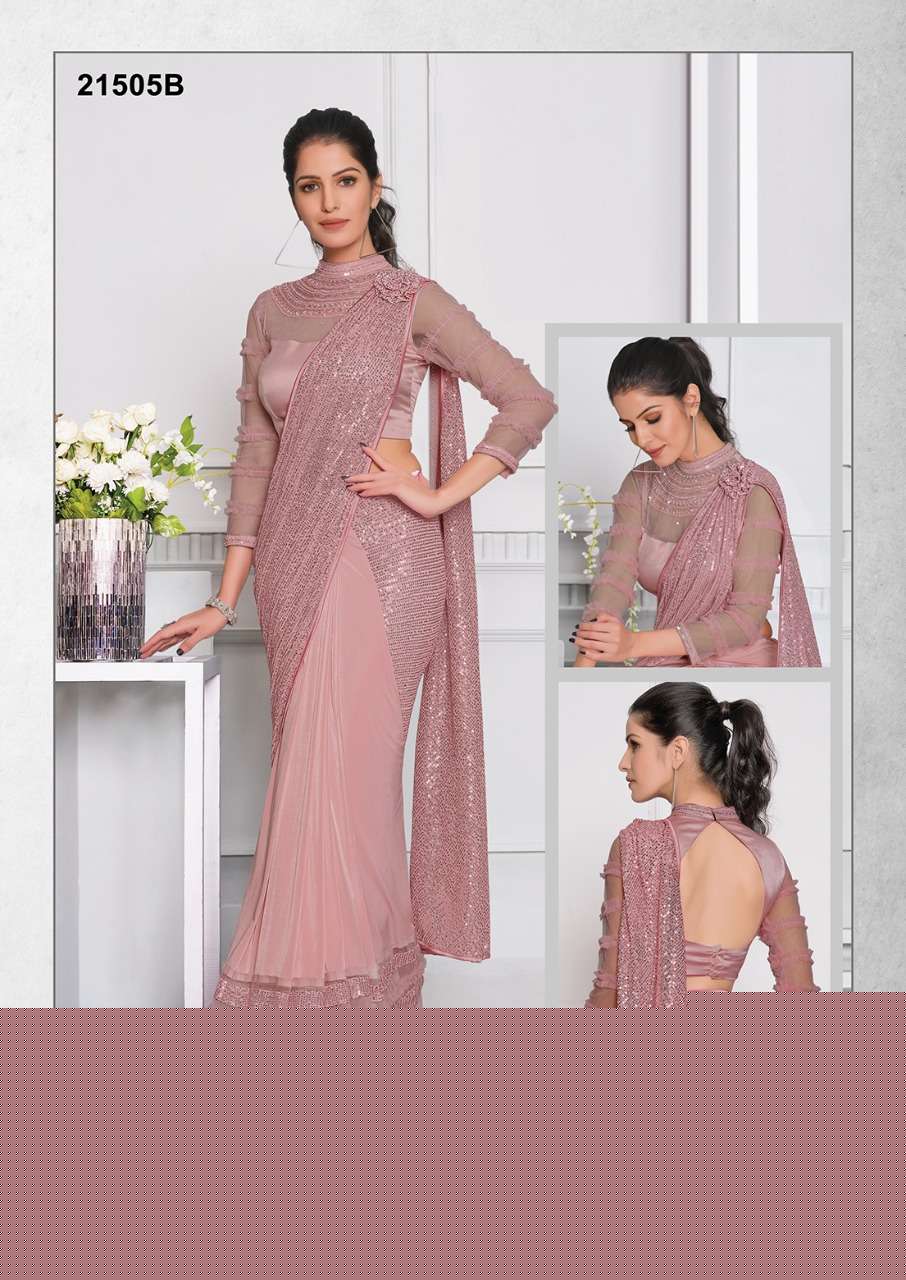 IZZARA BY MAHOTSAV INDIAN TRADITIONAL WEAR COLLECTION BEAUTIFUL STYLISH FANCY COLORFUL PARTY WEAR & OCCASIONAL WEAR LYCRA/NET SAREES AT WHOLESALE PRICE