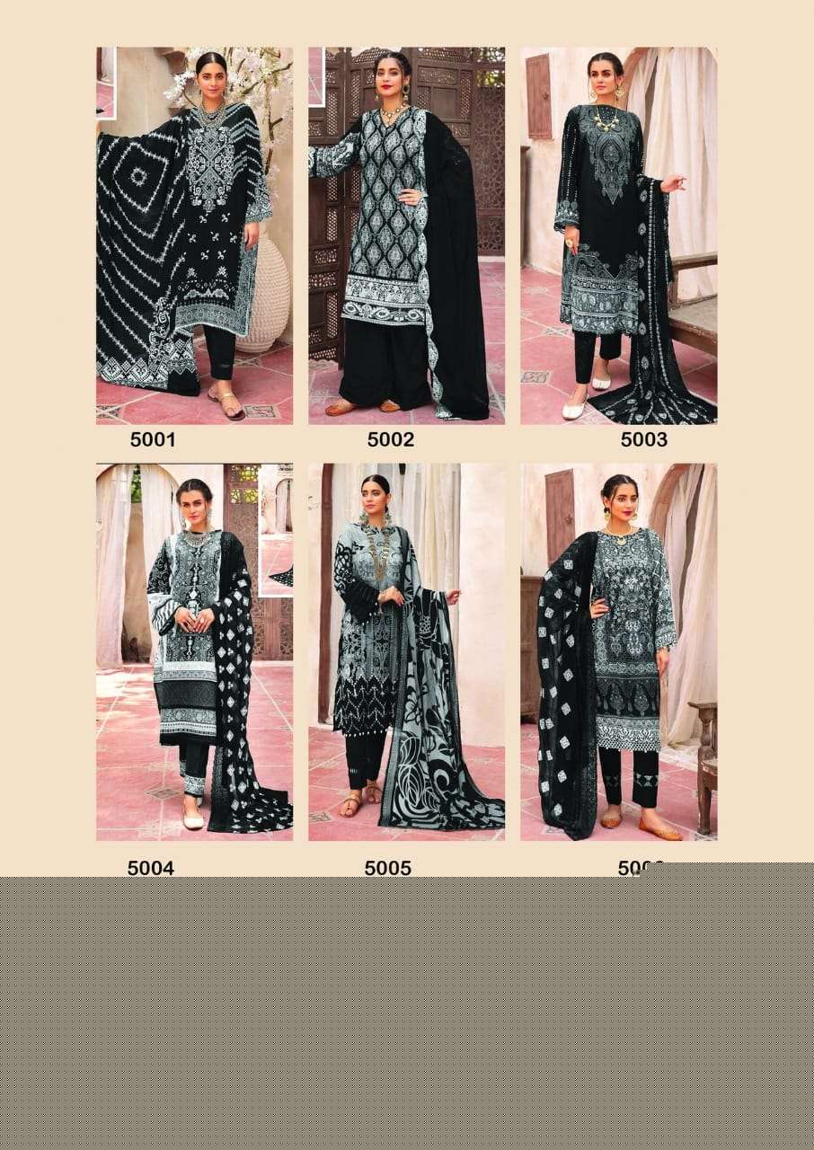 BLACK AND WHITE VOL-5 BY MISHRI CREATION 5001 TO 5006 SERIES BEAUTIFUL SUITS COLORFUL STYLISH FANCY CASUAL WEAR & ETHNIC WEAR PURE COTTON DRESSES AT WHOLESALE PRICE