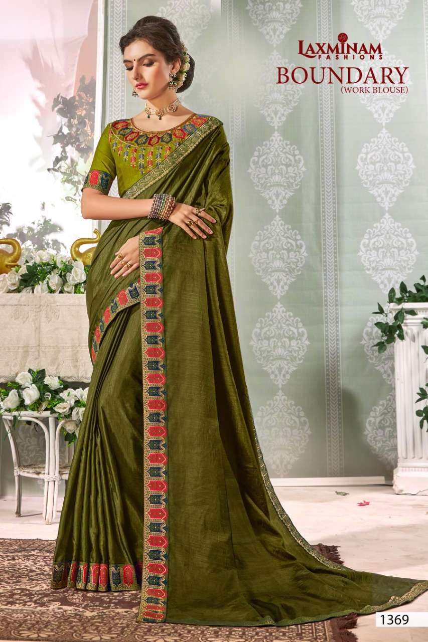 BOUNDARY BY LAXMINAM 1367 TO 1374 SERIES INDIAN TRADITIONAL WEAR COLLECTION BEAUTIFUL STYLISH FANCY COLORFUL PARTY WEAR & OCCASIONAL WEAR VICHITRA SAREES AT WHOLESALE PRICE