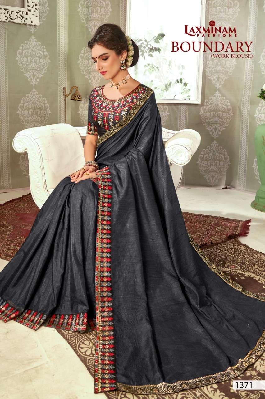 BOUNDARY BY LAXMINAM 1367 TO 1374 SERIES INDIAN TRADITIONAL WEAR COLLECTION BEAUTIFUL STYLISH FANCY COLORFUL PARTY WEAR & OCCASIONAL WEAR VICHITRA SAREES AT WHOLESALE PRICE