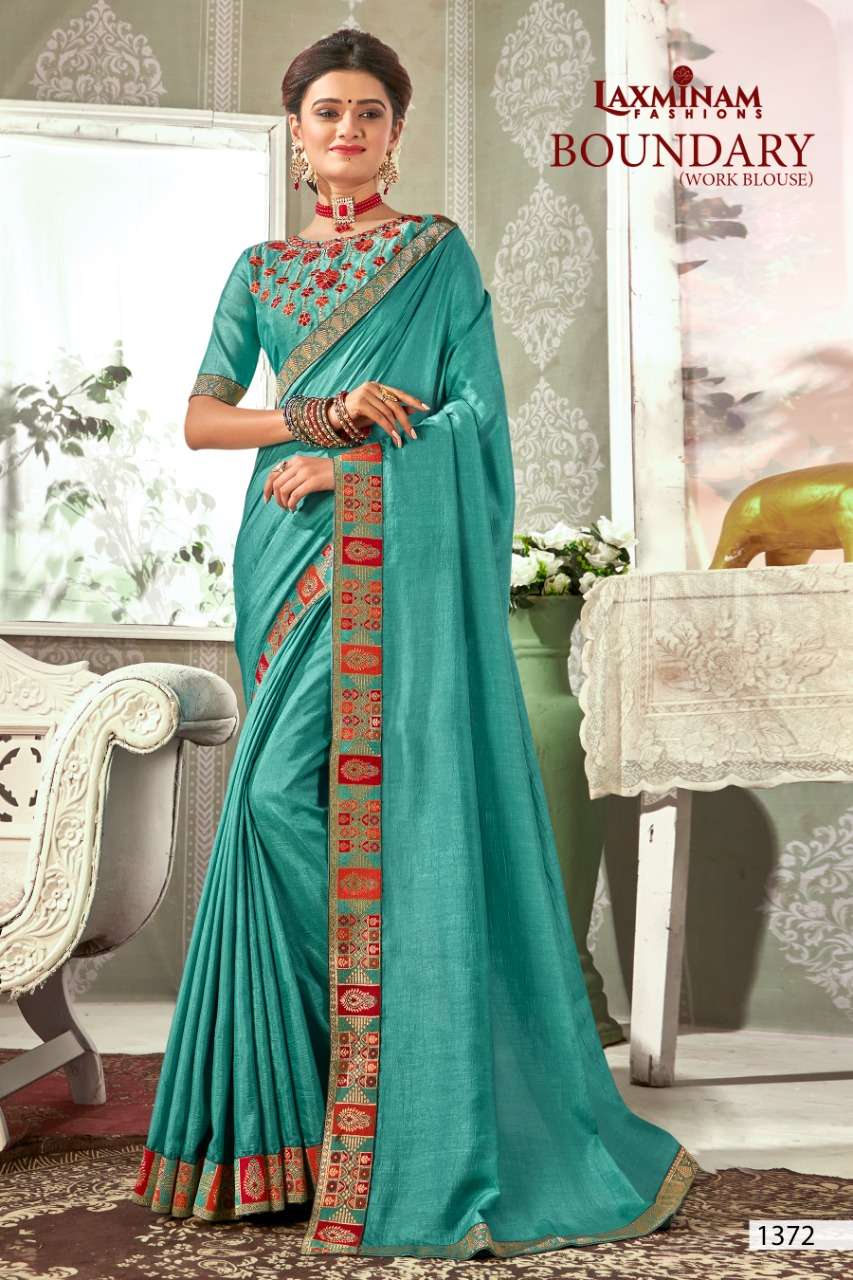 BOUNDARY BY LAXMINAM 1367 TO 1374 SERIES INDIAN TRADITIONAL WEAR COLLECTION BEAUTIFUL STYLISH FANCY COLORFUL PARTY WEAR & OCCASIONAL WEAR VICHITRA SAREES AT WHOLESALE PRICE