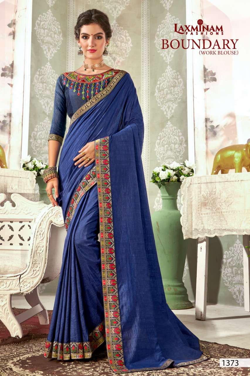 BOUNDARY BY LAXMINAM 1367 TO 1374 SERIES INDIAN TRADITIONAL WEAR COLLECTION BEAUTIFUL STYLISH FANCY COLORFUL PARTY WEAR & OCCASIONAL WEAR VICHITRA SAREES AT WHOLESALE PRICE