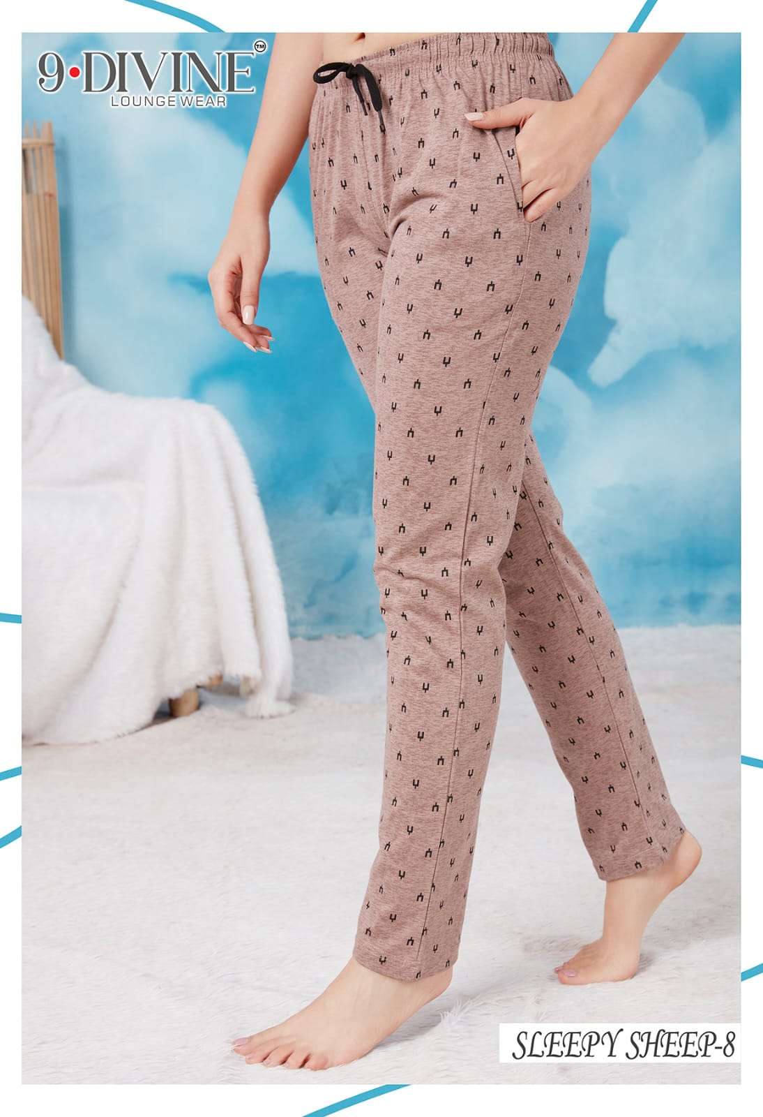SLEEPY SHEEP BY 9 DIVINE 01 TO 08 SERIES STYLISH FANCY BEAUTIFUL COLORFUL CASUAL WEAR & ETHNIC WEAR COTTON HOSIERY PALAZZO AT WHOLESALE PRICE