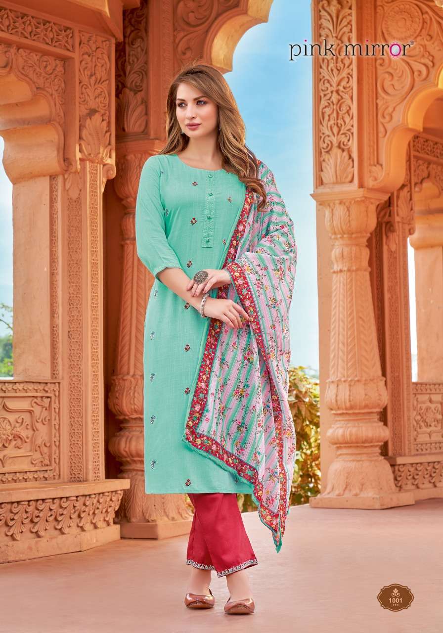 REFRESH BY PINK MIRROR 1001 TO 1006 SERIES BEAUTIFUL SUITS COLORFUL STYLISH FANCY CASUAL WEAR & ETHNIC WEAR RAYON SLUB DRESSES AT WHOLESALE PRICE