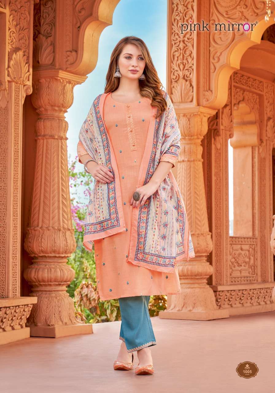 REFRESH BY PINK MIRROR 1001 TO 1006 SERIES BEAUTIFUL SUITS COLORFUL STYLISH FANCY CASUAL WEAR & ETHNIC WEAR RAYON SLUB DRESSES AT WHOLESALE PRICE