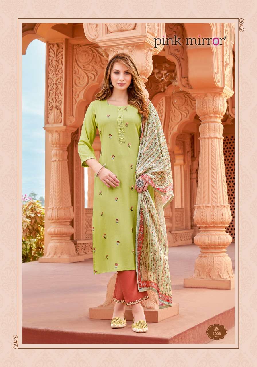 REFRESH BY PINK MIRROR 1001 TO 1006 SERIES BEAUTIFUL SUITS COLORFUL STYLISH FANCY CASUAL WEAR & ETHNIC WEAR RAYON SLUB DRESSES AT WHOLESALE PRICE