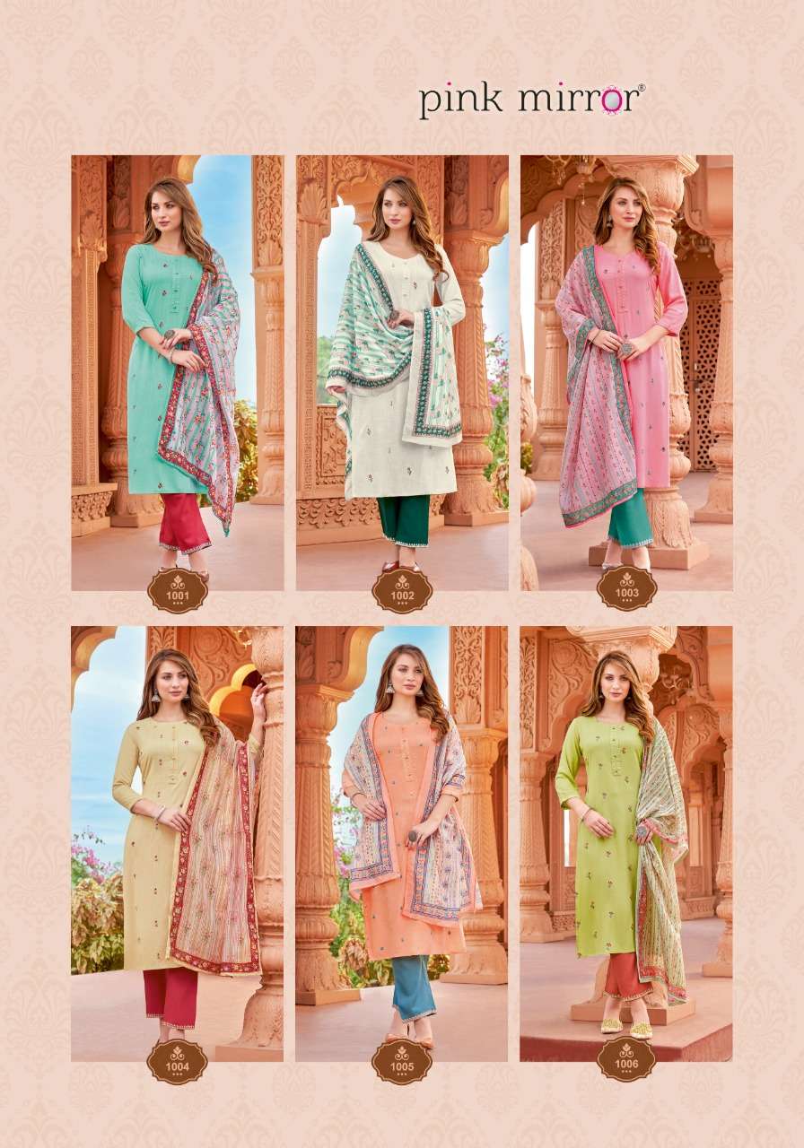 REFRESH BY PINK MIRROR 1001 TO 1006 SERIES BEAUTIFUL SUITS COLORFUL STYLISH FANCY CASUAL WEAR & ETHNIC WEAR RAYON SLUB DRESSES AT WHOLESALE PRICE