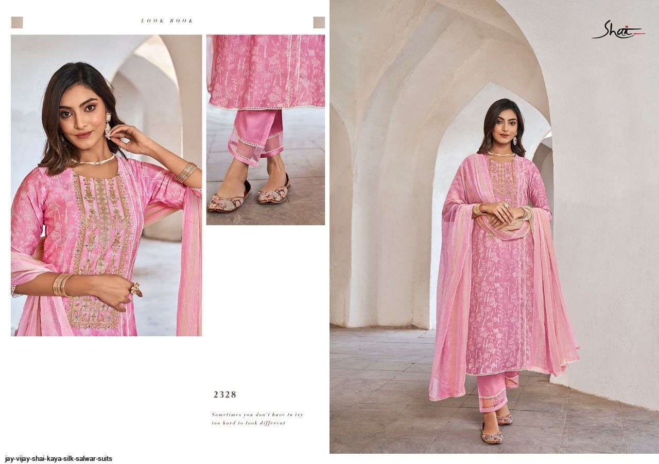 KAYA BY SHAI 2321 TO 2328 SERIES BEAUTIFUL SUITS COLORFUL STYLISH FANCY CASUAL WEAR & ETHNIC WEAR PURE SILK DIGITAL PRINT DRESSES AT WHOLESALE PRICE
