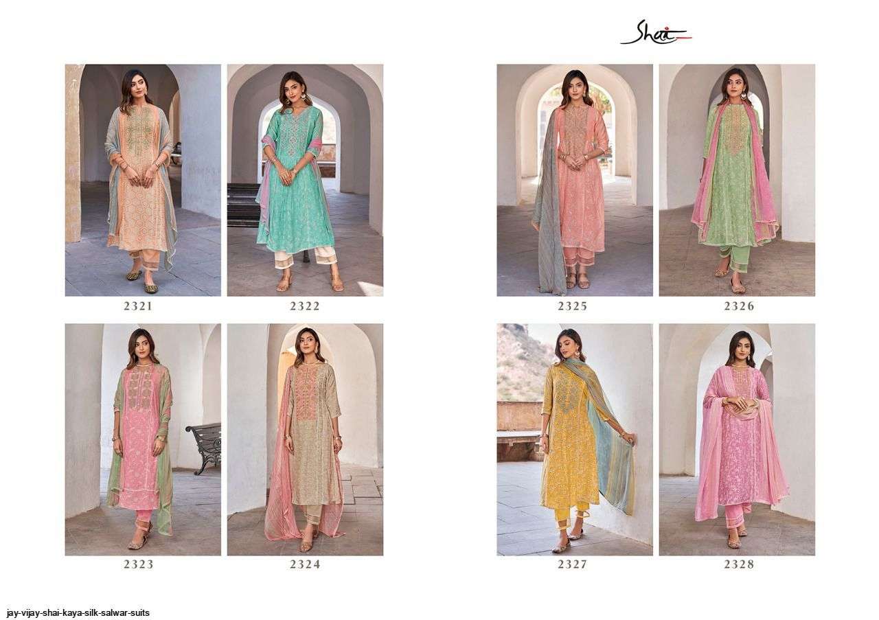 KAYA BY SHAI 2321 TO 2328 SERIES BEAUTIFUL SUITS COLORFUL STYLISH FANCY CASUAL WEAR & ETHNIC WEAR PURE SILK DIGITAL PRINT DRESSES AT WHOLESALE PRICE