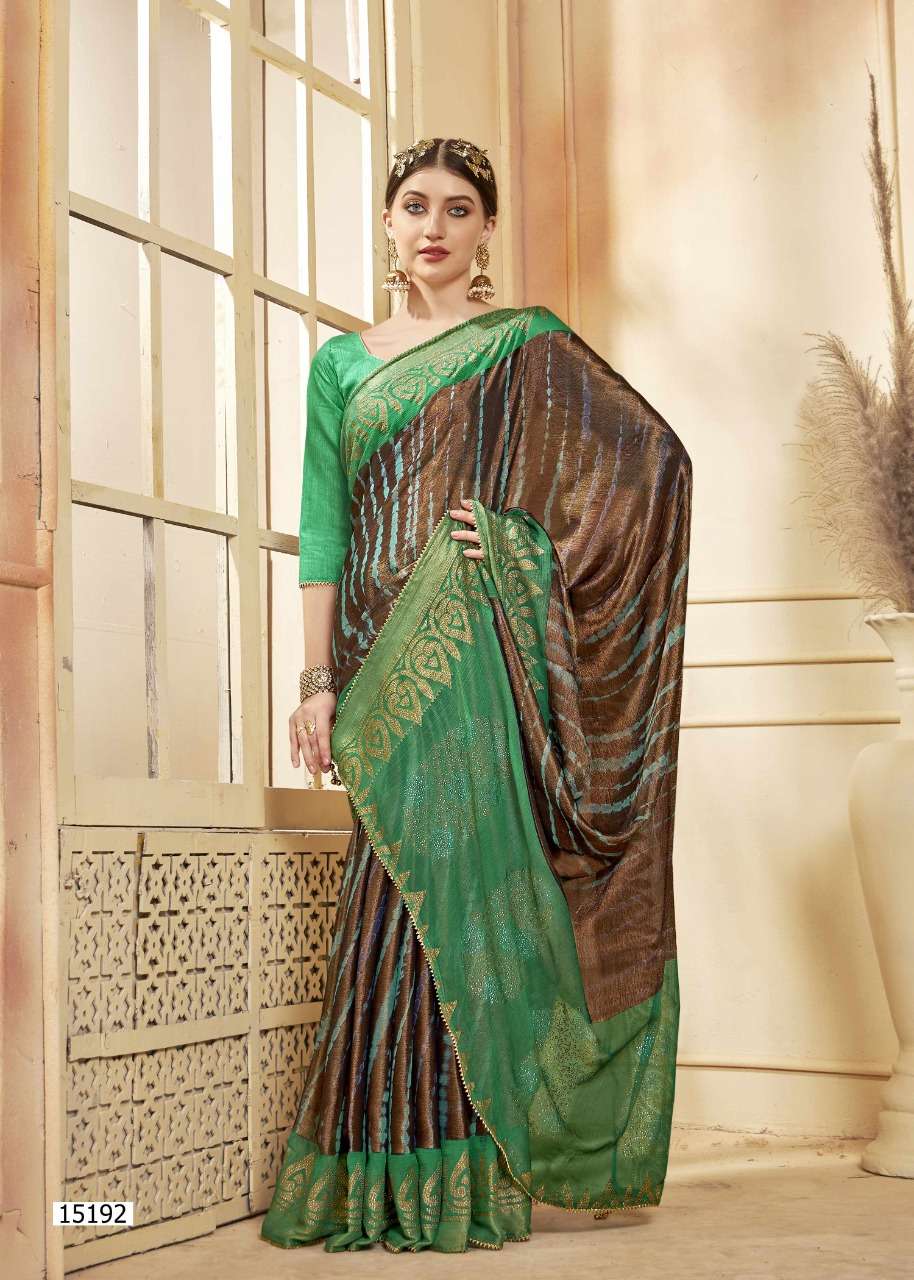 ZARI MOTI BY VALLABHI PRINTS 15191 TO 15198 SERIES INDIAN TRADITIONAL WEAR COLLECTION BEAUTIFUL STYLISH FANCY COLORFUL PARTY WEAR & OCCASIONAL WEAR BRASSO SAREES AT WHOLESALE PRICE