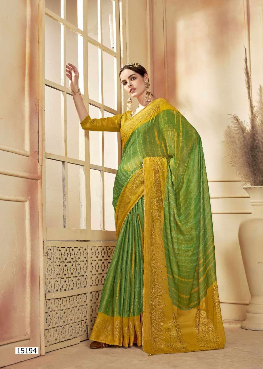ZARI MOTI BY VALLABHI PRINTS 15191 TO 15198 SERIES INDIAN TRADITIONAL WEAR COLLECTION BEAUTIFUL STYLISH FANCY COLORFUL PARTY WEAR & OCCASIONAL WEAR BRASSO SAREES AT WHOLESALE PRICE