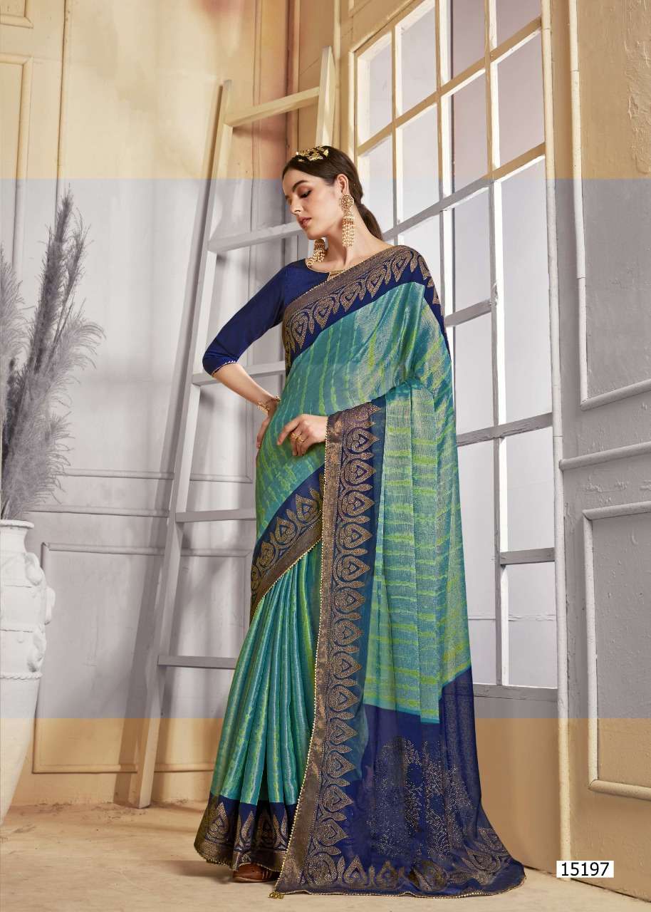 ZARI MOTI BY VALLABHI PRINTS 15191 TO 15198 SERIES INDIAN TRADITIONAL WEAR COLLECTION BEAUTIFUL STYLISH FANCY COLORFUL PARTY WEAR & OCCASIONAL WEAR BRASSO SAREES AT WHOLESALE PRICE