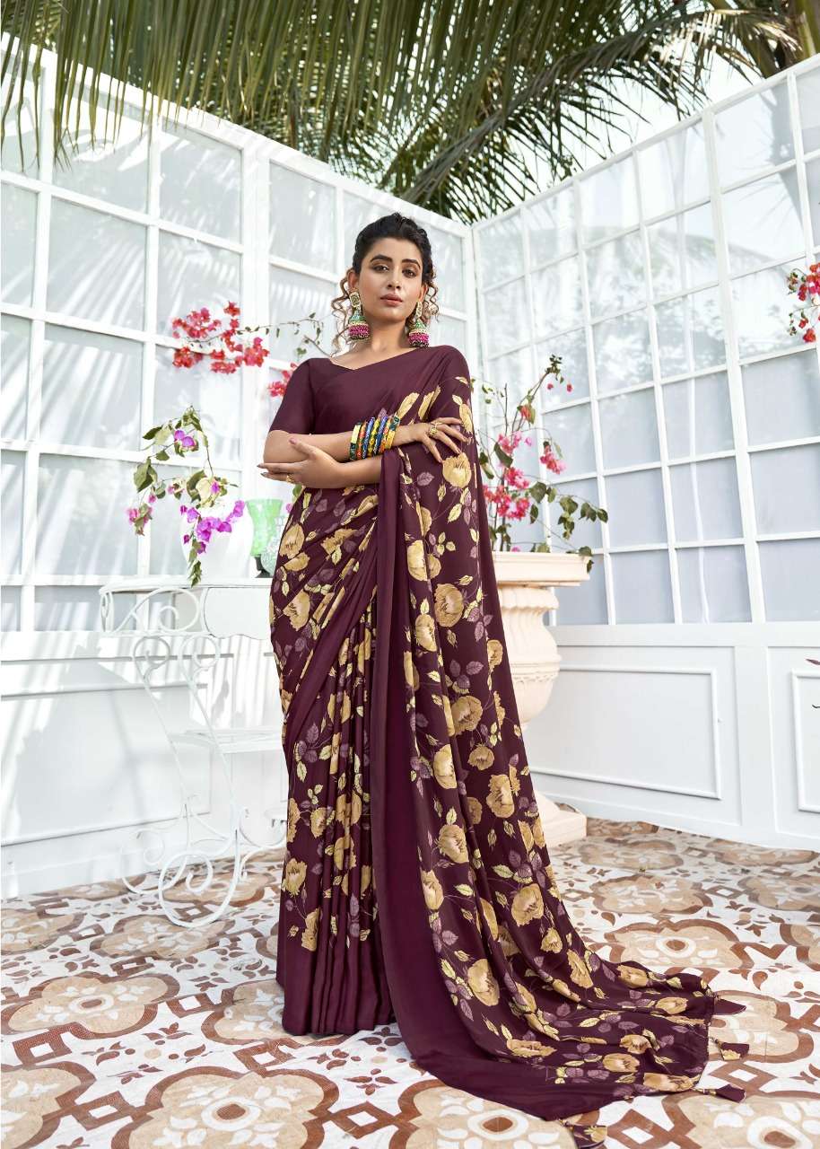 BIRDS BY VALLABHI PRINTS 15251 TO 15258 SERIES INDIAN TRADITIONAL WEAR COLLECTION BEAUTIFUL STYLISH FANCY COLORFUL PARTY WEAR & OCCASIONAL WEAR CREPE SAREES AT WHOLESALE PRICE