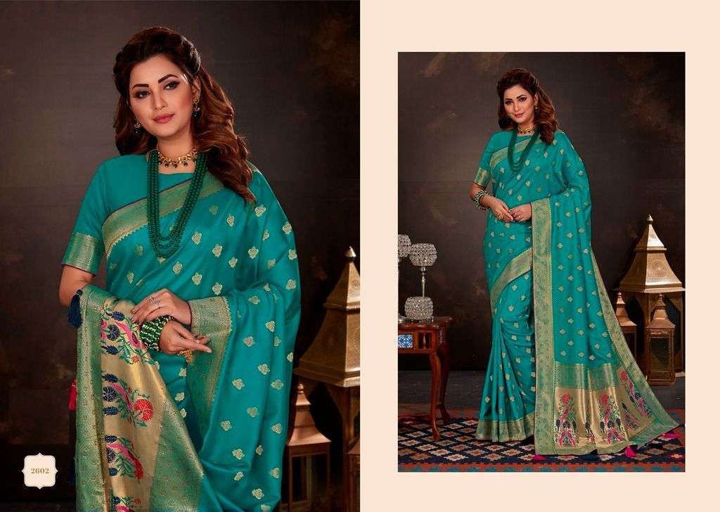 PARI SILK BY PANVI 2601 TO 2607 SERIES INDIAN TRADITIONAL WEAR COLLECTION BEAUTIFUL STYLISH FANCY COLORFUL PARTY WEAR & OCCASIONAL WEAR ART SILK SAREES AT WHOLESALE PRICE