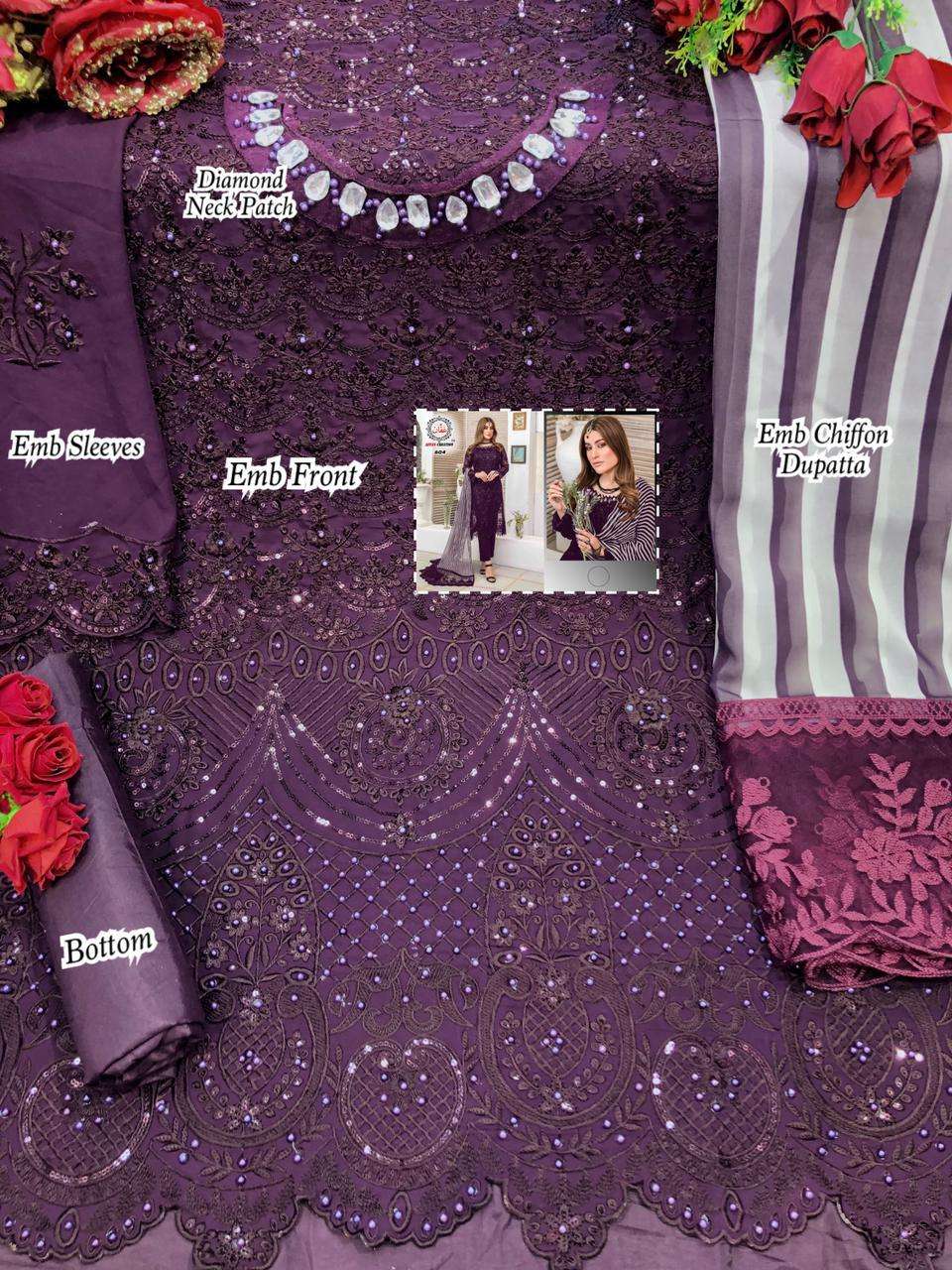 AFFAN CREATION 604 COLOURS BY AFFAN CREATION 604-A TO 604-J SERIES Z BEAUTIFUL PAKISTANI SUITS COLORFUL STYLISH FANCY CASUAL WEAR & ETHNIC WEAR FAUX GEORGETTE WITH EMBROIDERY DRESSES AT WHOLESALE PRICE