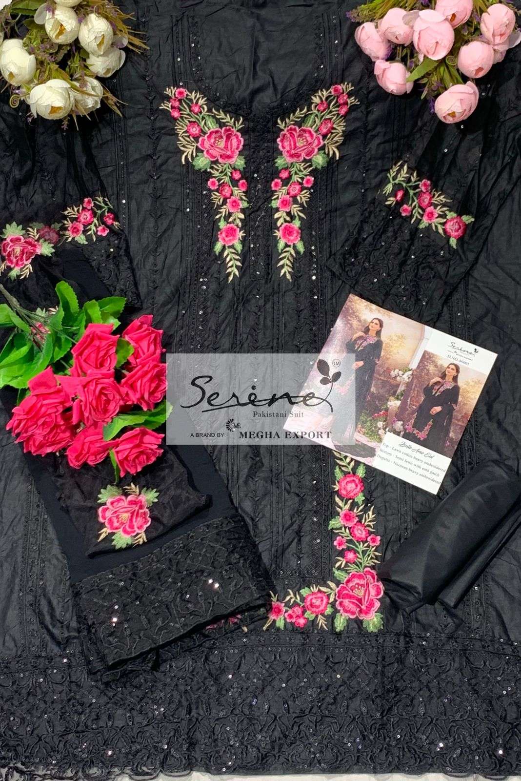 BELLE AME EID BY SERENE 46001 TO 46006 SERIES DESIGNER PAKISTANI SUITS BEAUTIFUL STYLISH FANCY COLORFUL PARTY WEAR & OCCASIONAL WEAR LAWN COTTON EMBROIDERY DRESSES AT WHOLESALE PRICE