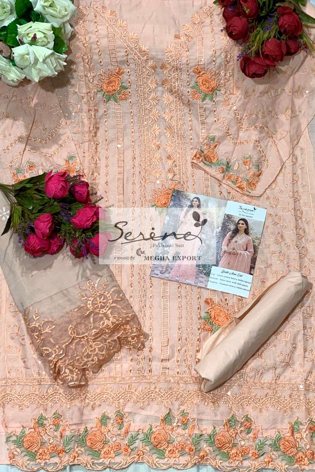 BELLE AME EID BY SERENE 46001 TO 46006 SERIES DESIGNER PAKISTANI SUITS BEAUTIFUL STYLISH FANCY COLORFUL PARTY WEAR & OCCASIONAL WEAR LAWN COTTON EMBROIDERY DRESSES AT WHOLESALE PRICE