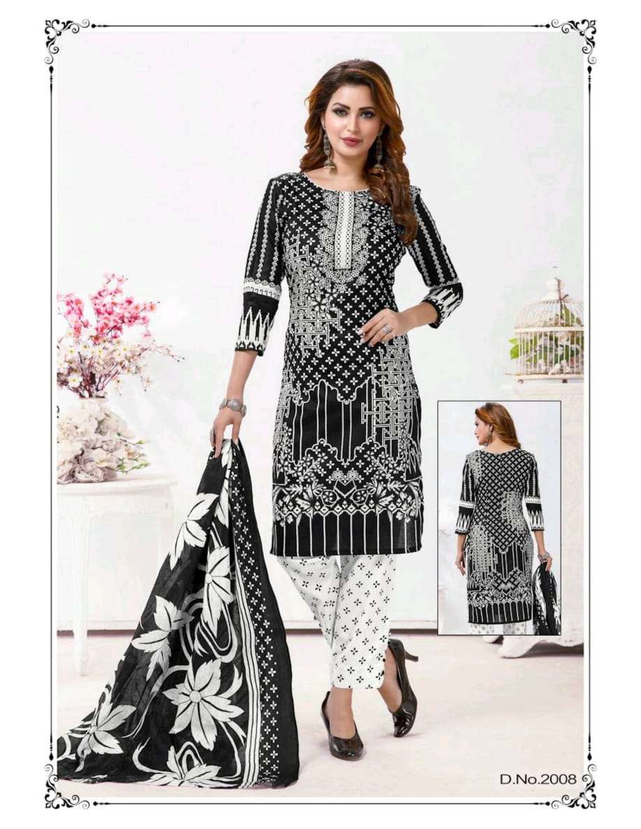 BLACK QUEEN VOL-2 BY SHREE MEENAXI COTTON 2001 TO 2010 SERIES BEAUTIFUL SUITS COLORFUL STYLISH FANCY CASUAL WEAR & ETHNIC WEAR COTTON PRINT DRESSES AT WHOLESALE PRICE