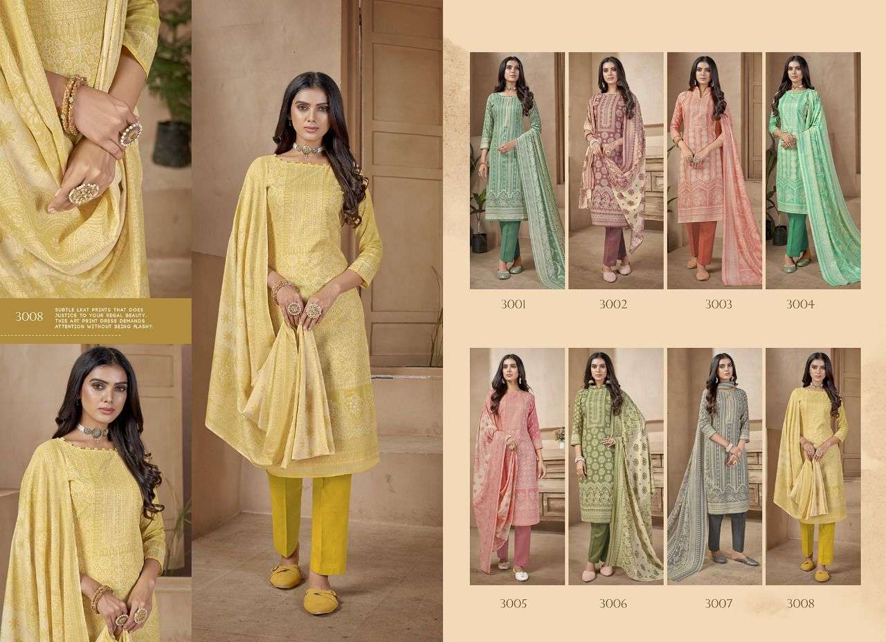 SONPARI VOL-3 BY SHIV GORI SILK MILLS 3001 TO 3008 SERIES BEAUTIFUL SUITS COLORFUL STYLISH FANCY CASUAL WEAR & ETHNIC WEAR PURE COTTON PRINT DRESSES AT WHOLESALE PRICE
