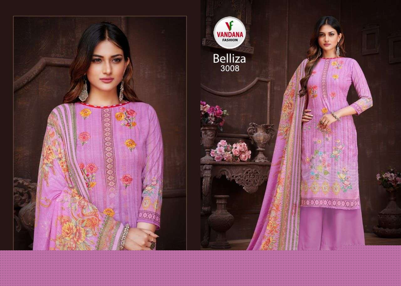BELLIZA VOL-3 BY VANDANA 3001 TO 3012 SERIES BEAUTIFUL STYLISH SUITS FANCY COLORFUL CASUAL WEAR & ETHNIC WEAR & READY TO WEAR HEAVY COTTON PRINTED DRESSES AT WHOLESALE PRICE