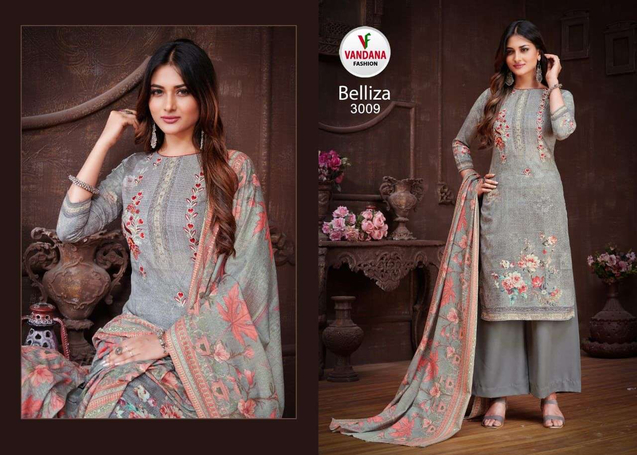 BELLIZA VOL-3 BY VANDANA 3001 TO 3012 SERIES BEAUTIFUL STYLISH SUITS FANCY COLORFUL CASUAL WEAR & ETHNIC WEAR & READY TO WEAR HEAVY COTTON PRINTED DRESSES AT WHOLESALE PRICE
